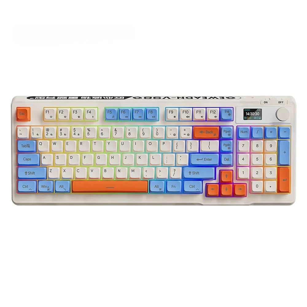 

98 Keys 2.4G Wireless Wired BT 5.0 RGB Backlit Membrane Office Keyboard