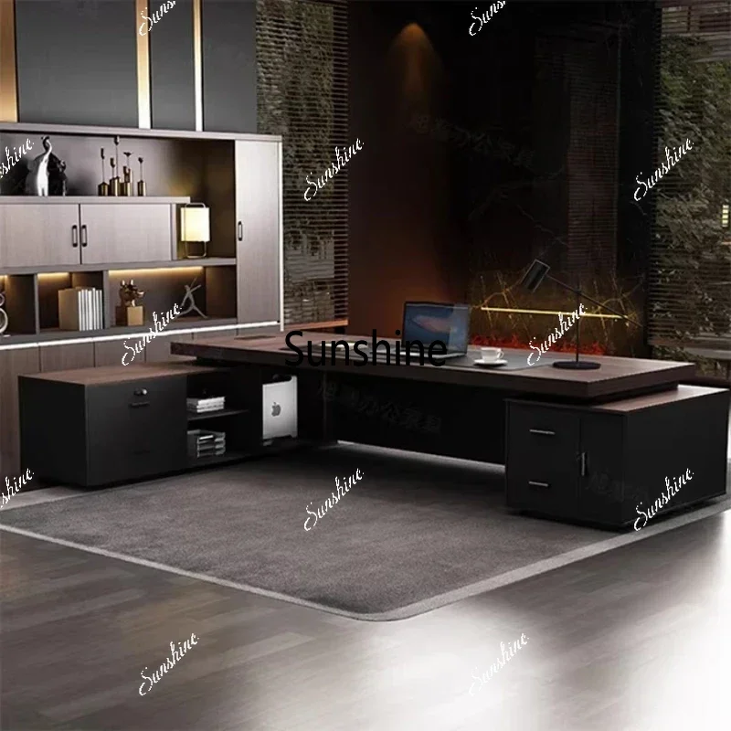 modern Luxury Office Desk Made of Triamine Board Material (paint Free) with Strong Wear Resistance Suitable for The CEO's Office