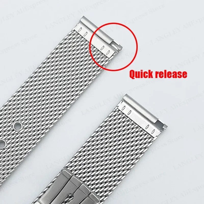 20mm 22mm Stainless Steel Strap for Omega for Seamaster 300 Diving 007 Luxury Mesh Bracelet Business Men Women Watch Accessories