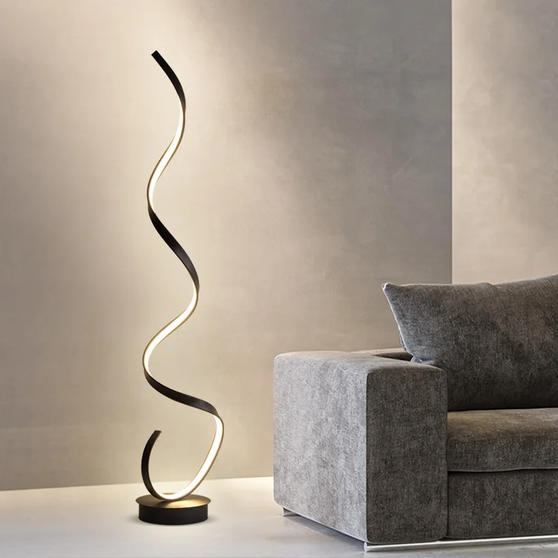

Corner Nordic Contemporary Creative Arc Smart Minimalist Hotel Living Room RGB Dance Floor Light Standing Led Modern Floor Lamp
