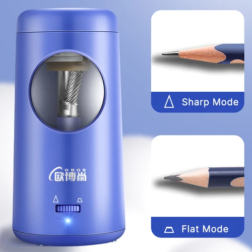 Imagen 2 del producto Sacapuntas eléctrico con carga de batería, espesor ajustable, parada automática, afilado rápido para lápices triangulares de bocetos de colores de 6-8mm