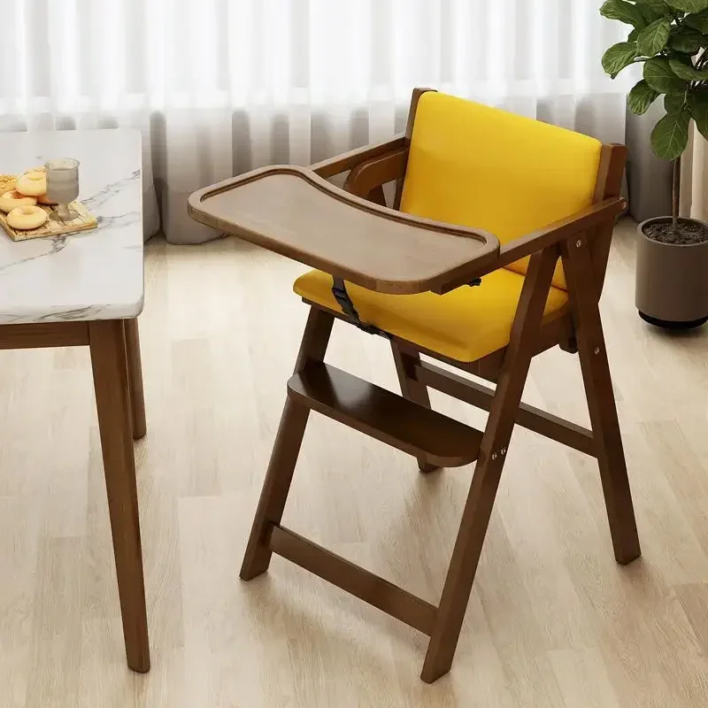 

Foldable Baby Dining Chair Solid Wood Household Children's Growth Portable Dining Table Seat Baby Eating Stool