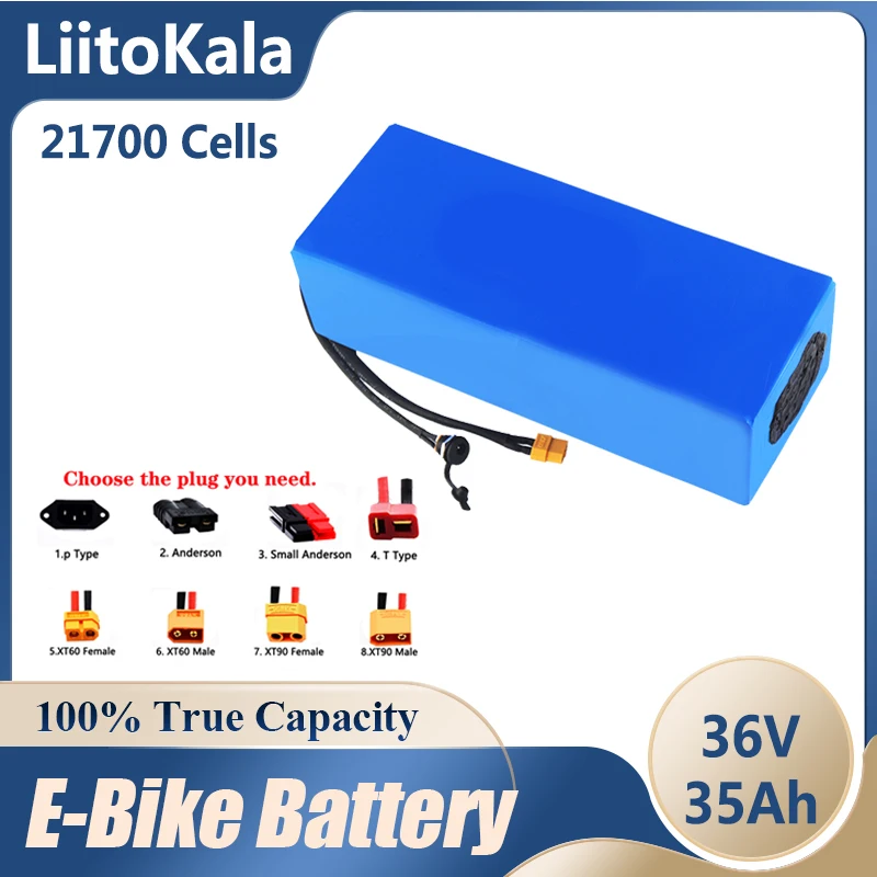 Imagem -02 - Liitokala 36v 35ah Bateria de Lítio 21700 5000mah 10s7p Li-ion para 1000w E-bike Scooter Bicicleta Carrinho de Golfe Triciclo Mais 42v 5a