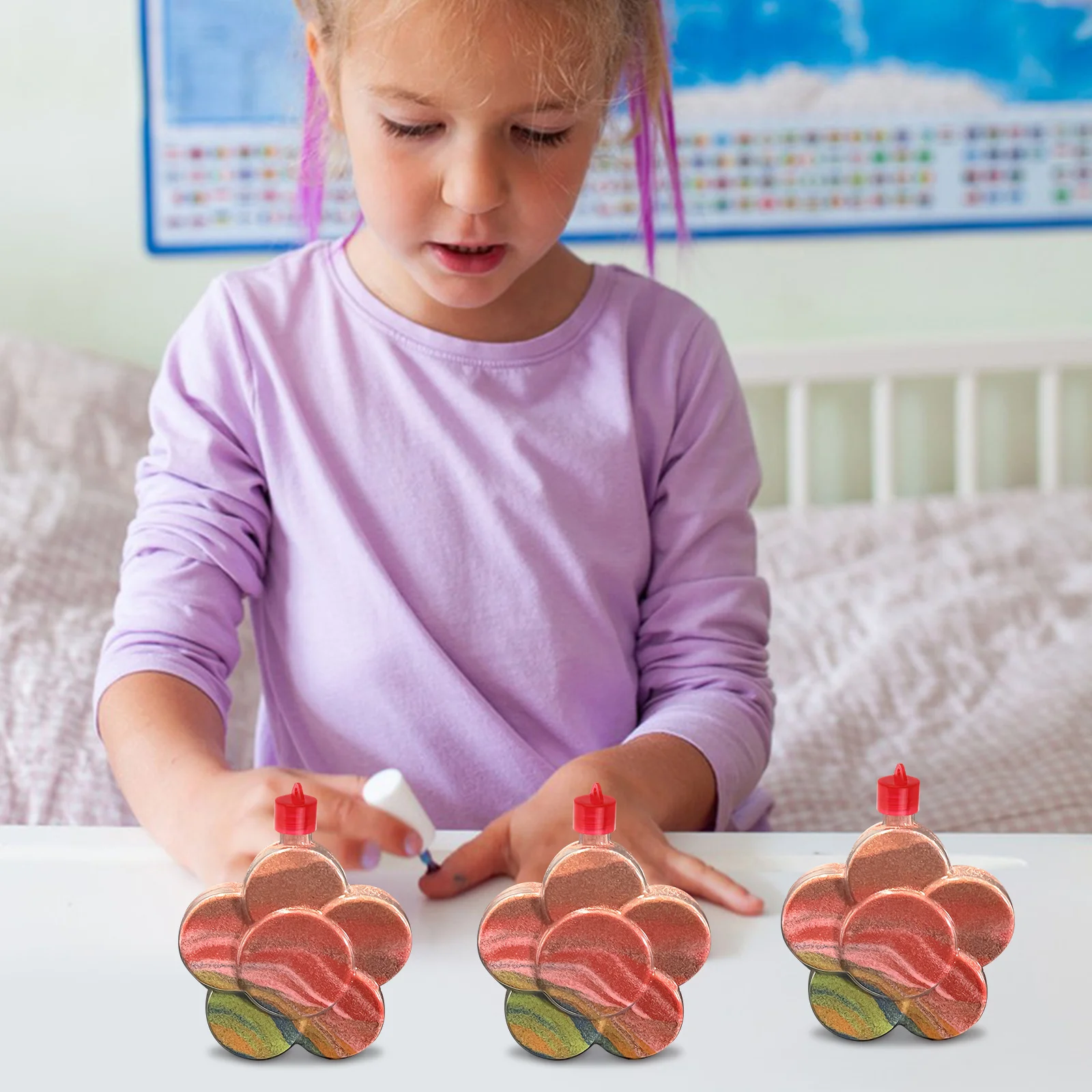 10 قطعة زجاجات فنية بلاستيكية على شكل زهرة حاويات رمل ملونة لتقوم بها بنفسك مجموعات الحرف اليدوية للحفلات المفضلة زينة الزفاف الرمال