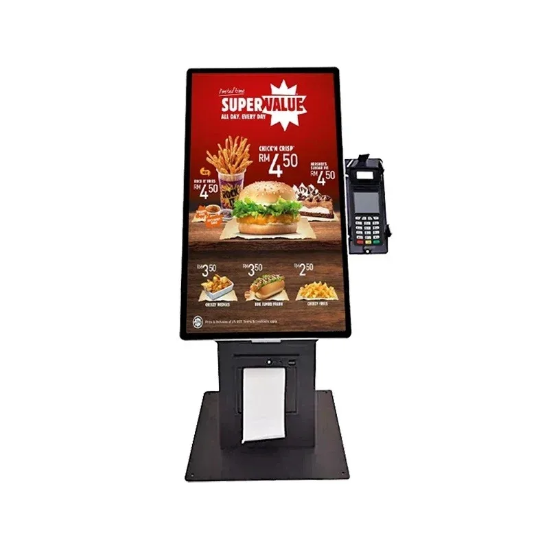 15.6 Inch Desktop Self Service Ordering Android 11 Kiosk SDK Aluminum Metal Restaurant Digital Menu Display Self-Order Machine