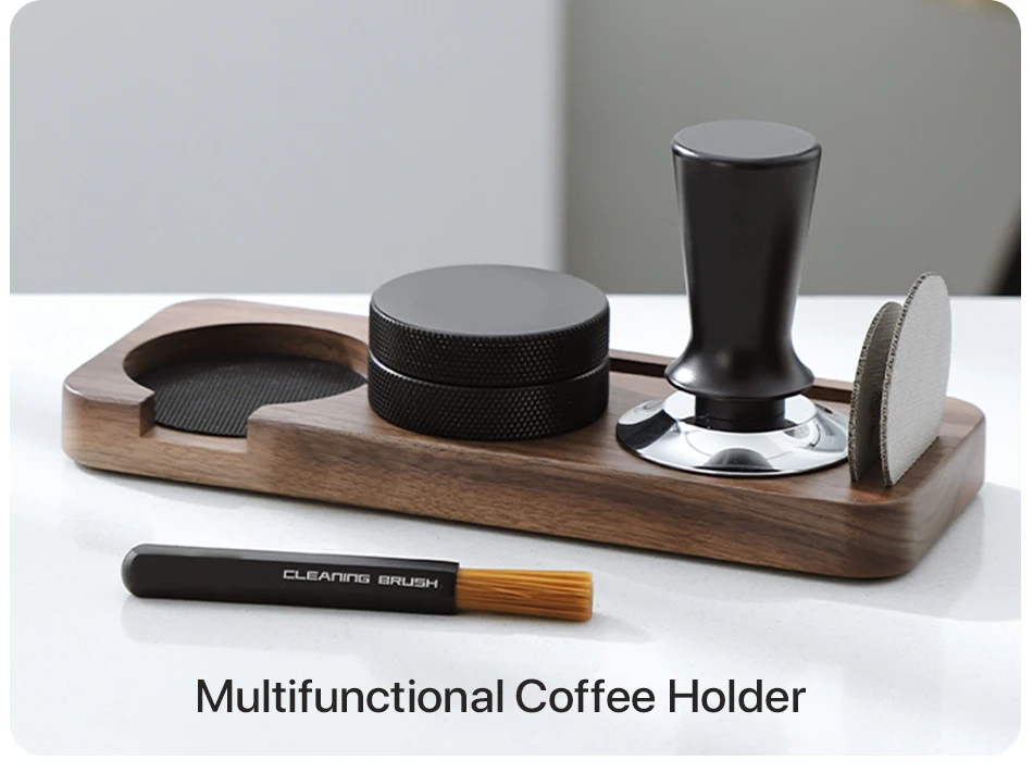 Kaffee-Tamper-Matte, Station, Ständer, Siebträgerhalter, Stützgestell, Walnussholz, für 51 mm, 54 mm, 58 mm, Espresso-Zubehör, Barista – Detail 5