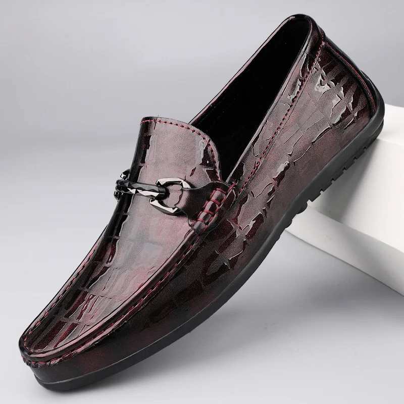 

Новые мужские лоферы из крокодиловой кожи для вождения и отдыха, удобные, нескользящие, для активного отдыха, модные, деловые, повседневные