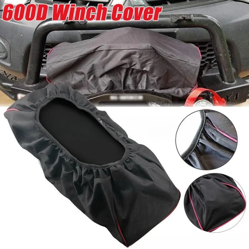 أكسفورد النسيج دائم 600D لينة ونش غطاء للحماية مقاوم للماء 8000-17500lbs ل الثقيلة مقطورة SUV ونش غطاء غبار