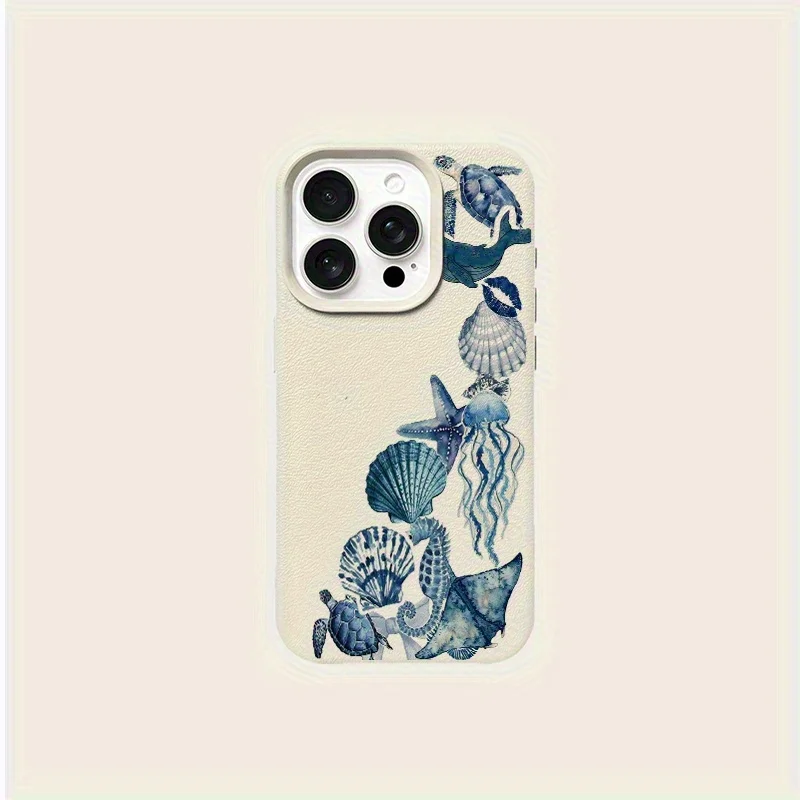 Watercolor Floral Jellyfish Blue Pattern Phone Case For iPhone 17 16 15 14 13 12 11 Pro Max XS XR Plus 17 Air 16 Soft TPU Cover view 2