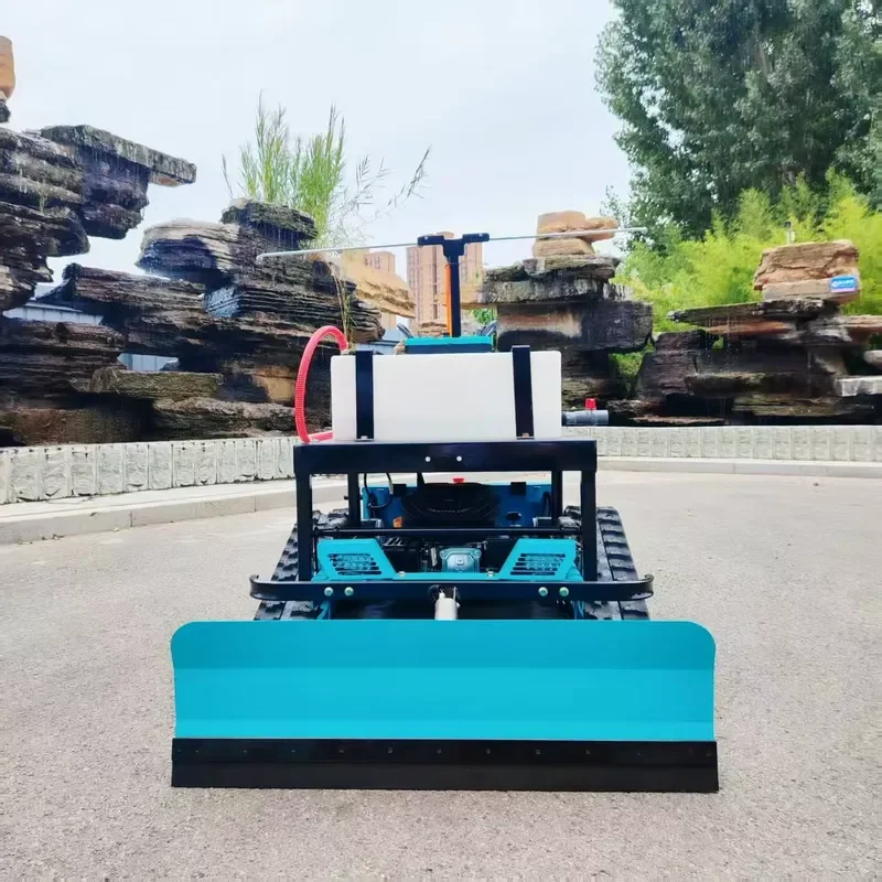 Professional Walk-Behind Rotary Grass Cutter with Bulldozer, Pesticide Machine 4-Stroke Engine Crawler Lawn Mower