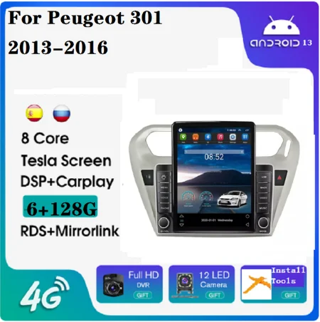 

Автомобильное видео для Peugeot 301 2013-2016 WIFI аудио мультимедиа GPS NAVI 4G автомобильная стереосистема BT carplay AM FM SWC 2din автомобильная радиостанция RDS