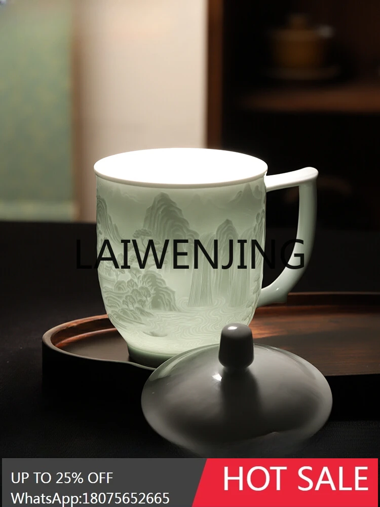 Ceramic Landscape Mug Household Large Capacity New Water Cup Office Single Tea Cup