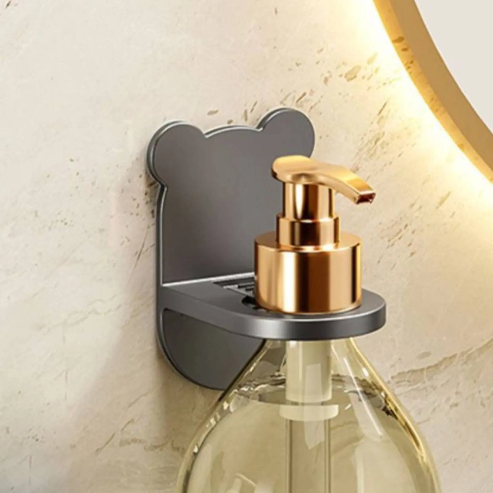 Wall Mounted Dispenser Rack Easy to Install Pump Bottle Holder Wall Mounted Bottle Rack Space Saving Shower Shelf