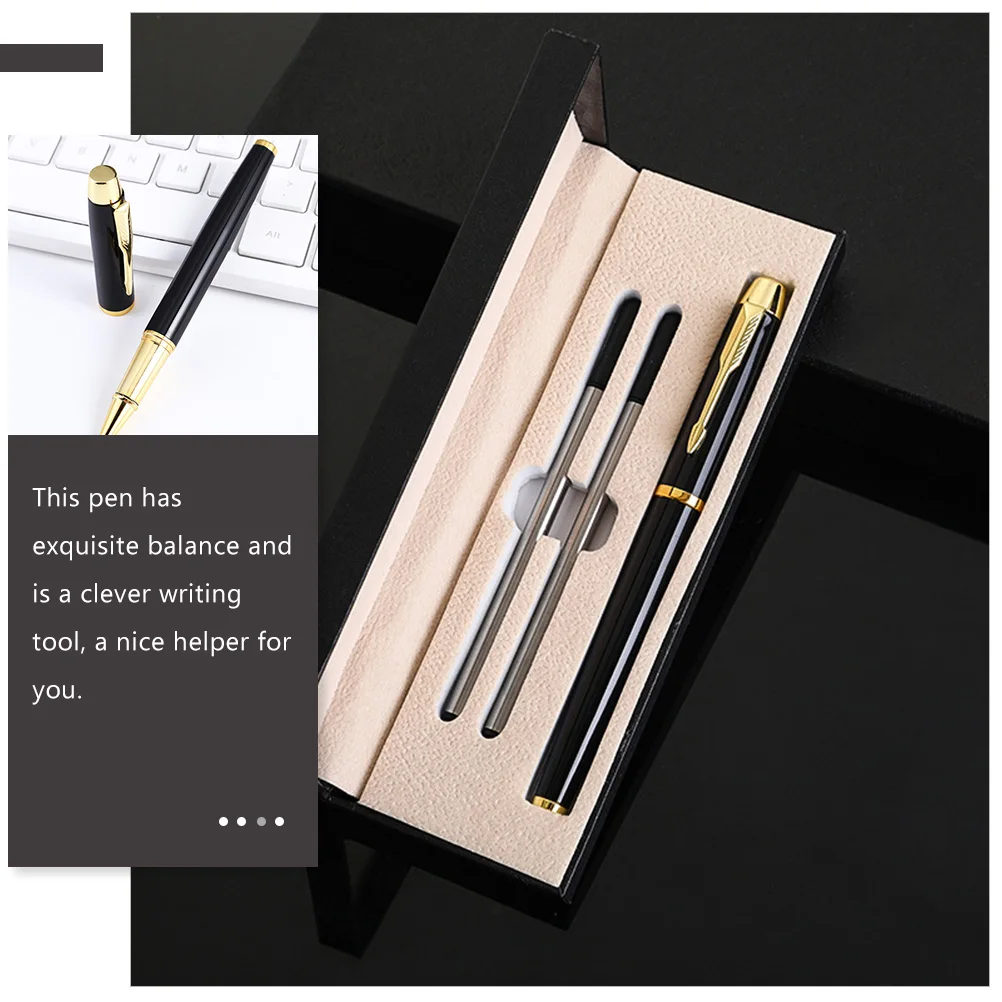 

1 Set Business Events Gift Metal Set Conference Roller Office Gel Pen Refillable Stainless Steel Smooth Sign Pen For