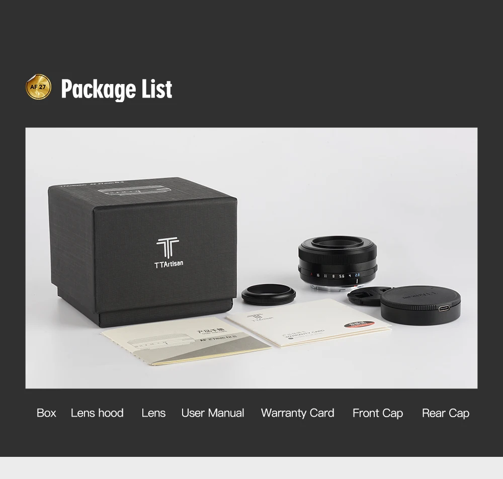 TTARTISAN 27mm F2.8 Autofokus-Kameraobjektiv für Fuji X Fujifilm XF Sony E Nikon Z Mount STM APS-C Eye Perception für XA7 XT100 – Detail 23