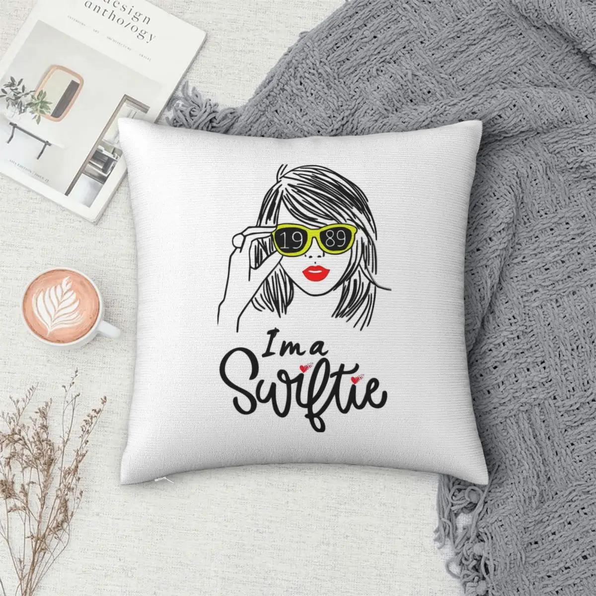 

Квадратная наволочка I Am A Swiftie, наволочка из полиэстера, декоративная удобная подушка на молнии для дома, гостиной