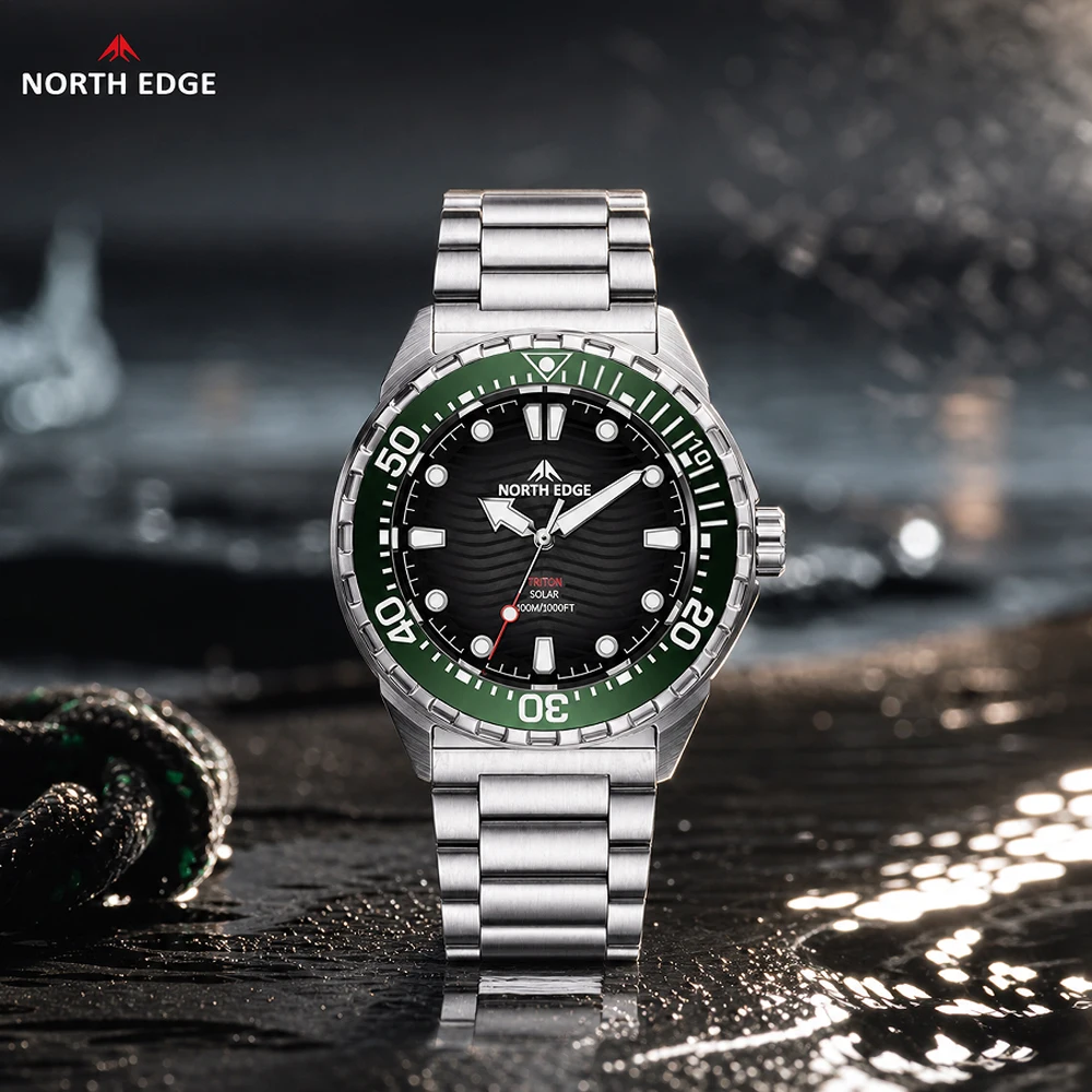 Compass Watch Luxury - NORTH EDGE TRITON 300M Waterproof 180+