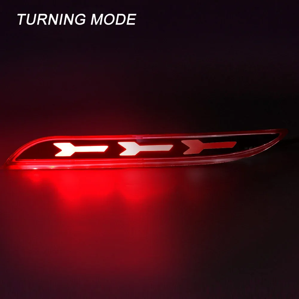 Car Rear Bumper Light Reflector Rear Surround Light Aircraft Pattern Turn Signal Driving Brake Lamp For Ford Mustang 2015-2018 detail image 4