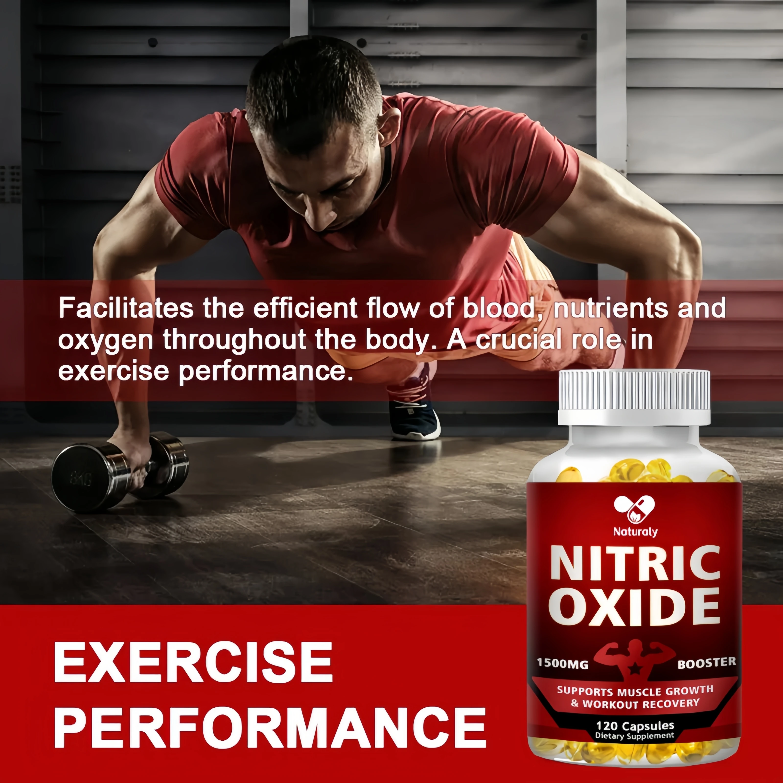 Super Nitric Oxide -L Arginine Strength-Helps Improve Workout Performance-Muscle Growth & Strengthening, Physical Fitness