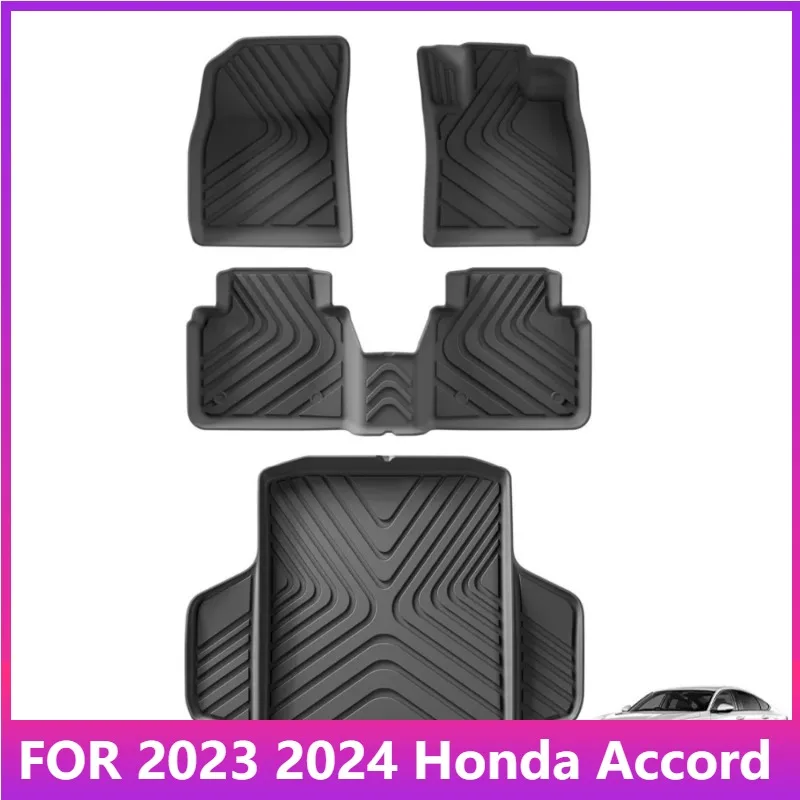 الحصير ل 2023 2024 هوندا أكورد HEV اليد اليمنى محرك TPE ثلاثية الأبعاد الحصير سيارة بطانة البضائع وسادة صندوق السيارة جميع الأحوال الجوية اكسسوارات أسود