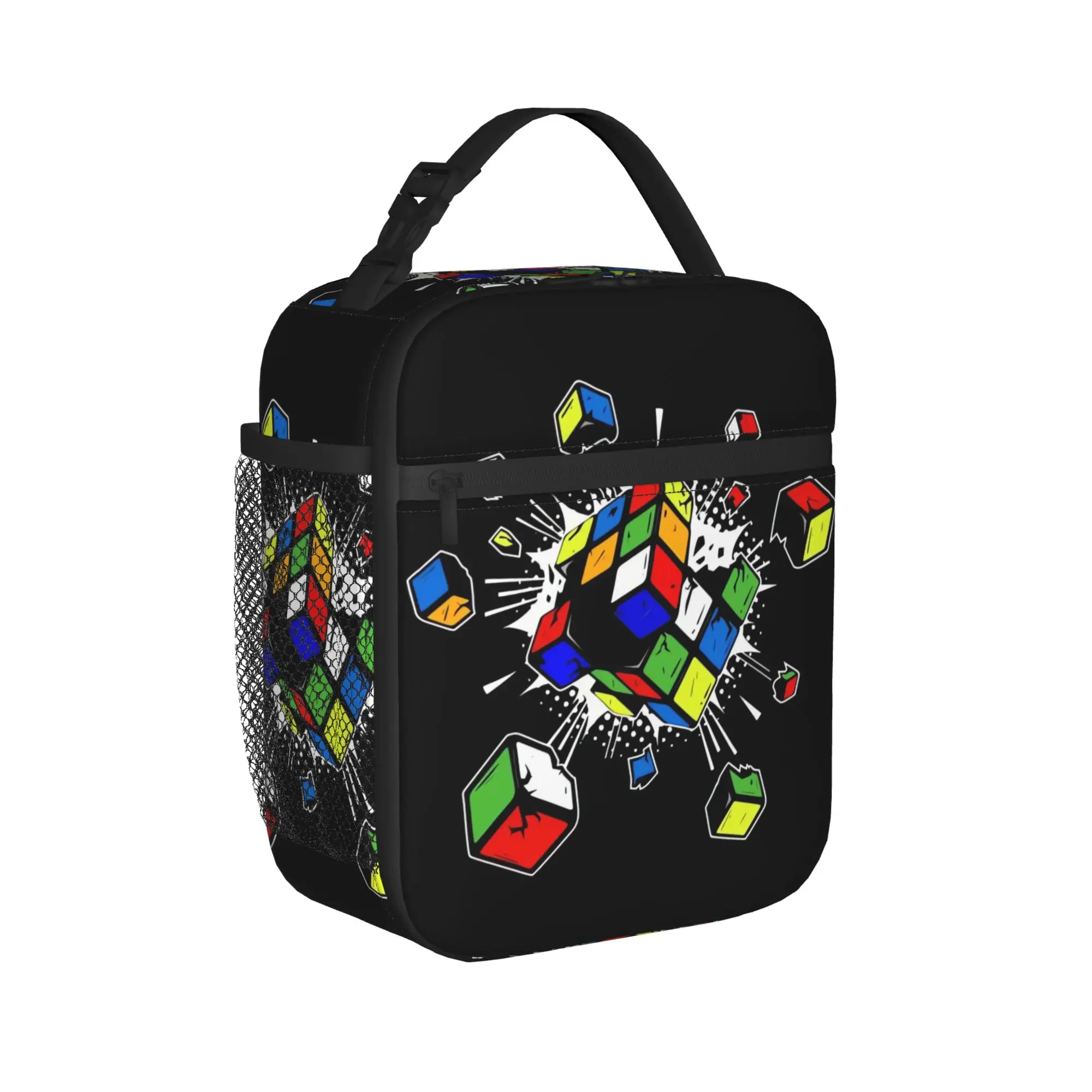 Math Rubik Rubix Rubics Player Cube Math Lunch Bag Lunch Box Adult Picnic Designer Cooler Bag Kawaii Oxford Tote Food Bags
