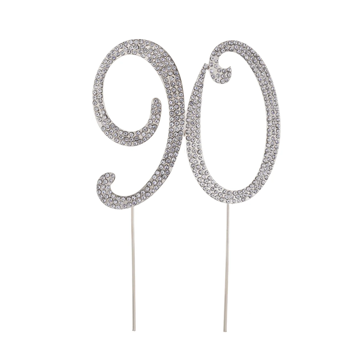 90 Cake Formal Gathering Topper Elegant Birthday Commemorate Number Party Supplies Rhinestone