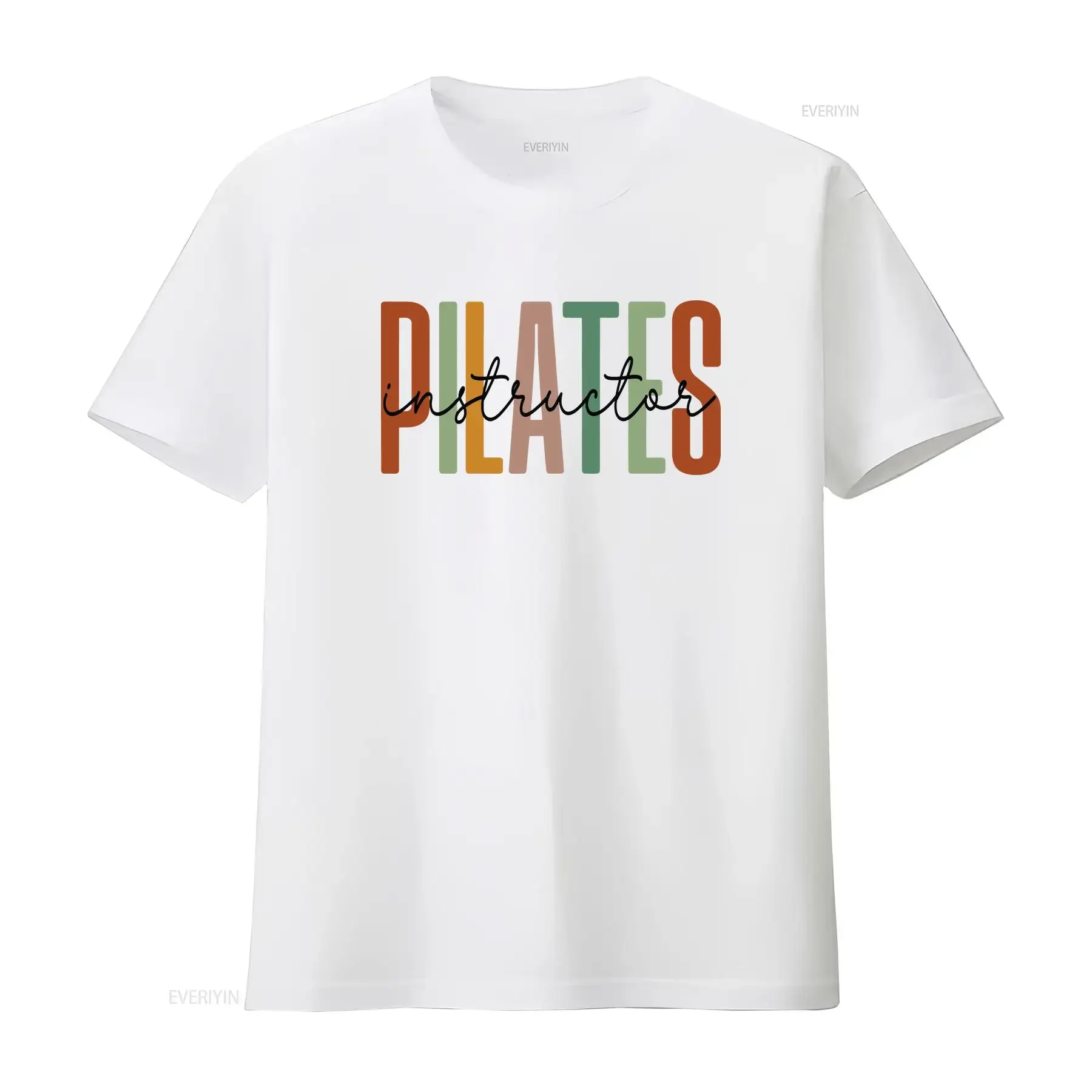 Pilates Instructor T Shirt for Teacher Woman Gym Mom WorkouT vintage Washed Stylish fashion Casual Breathable Versatile Unisex