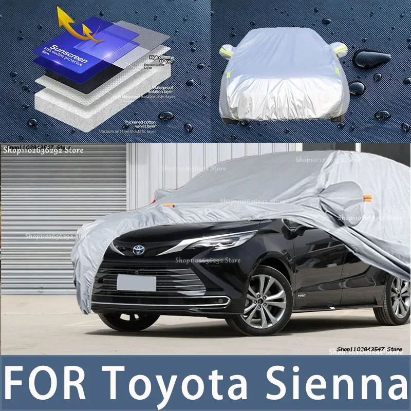 

For Toyota Sienna Outdoor Protection Full Car Covers Snow Cover Sunshade Waterproof Dustproof Exterior Car accessories