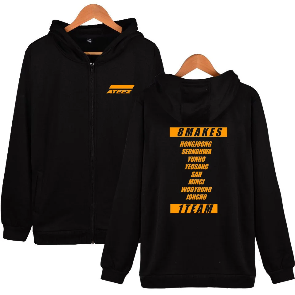 KPOP ATEEZ Album Zip Up Women/Men Hoodies Sweatshirts Streetwear Hip Hop Long Sleeve Hooded Zipper Jacket Coat K-POP Clothes