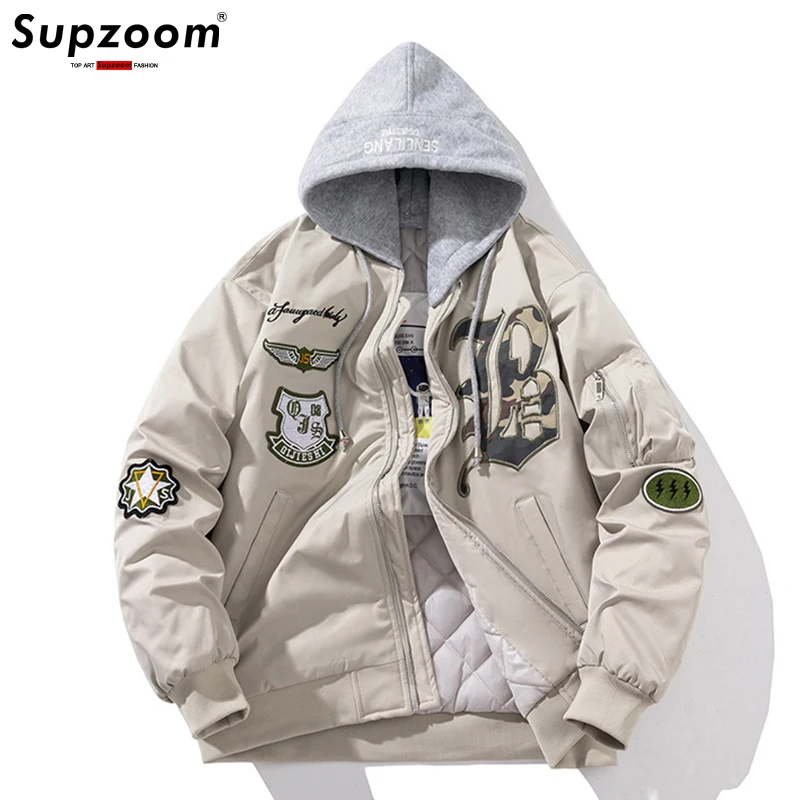 Supzoom New Arrival Hot Stand Collar Coat Baseball Uniform Zipper Cotton Liner Rib Sleeve Loose Brand Clothing Bomber Jacket Men