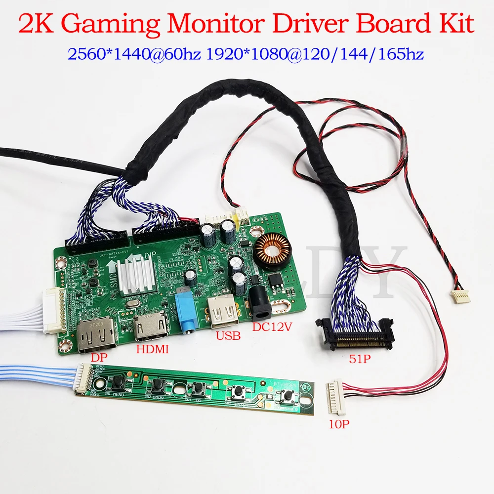 

LCD controller driver board for LTM270DL02 LTM270DL05 LTM270DL06 LTM270DL08 2560*1440 4ch 8bit 61Pin HDMI DP USB DIY monitor