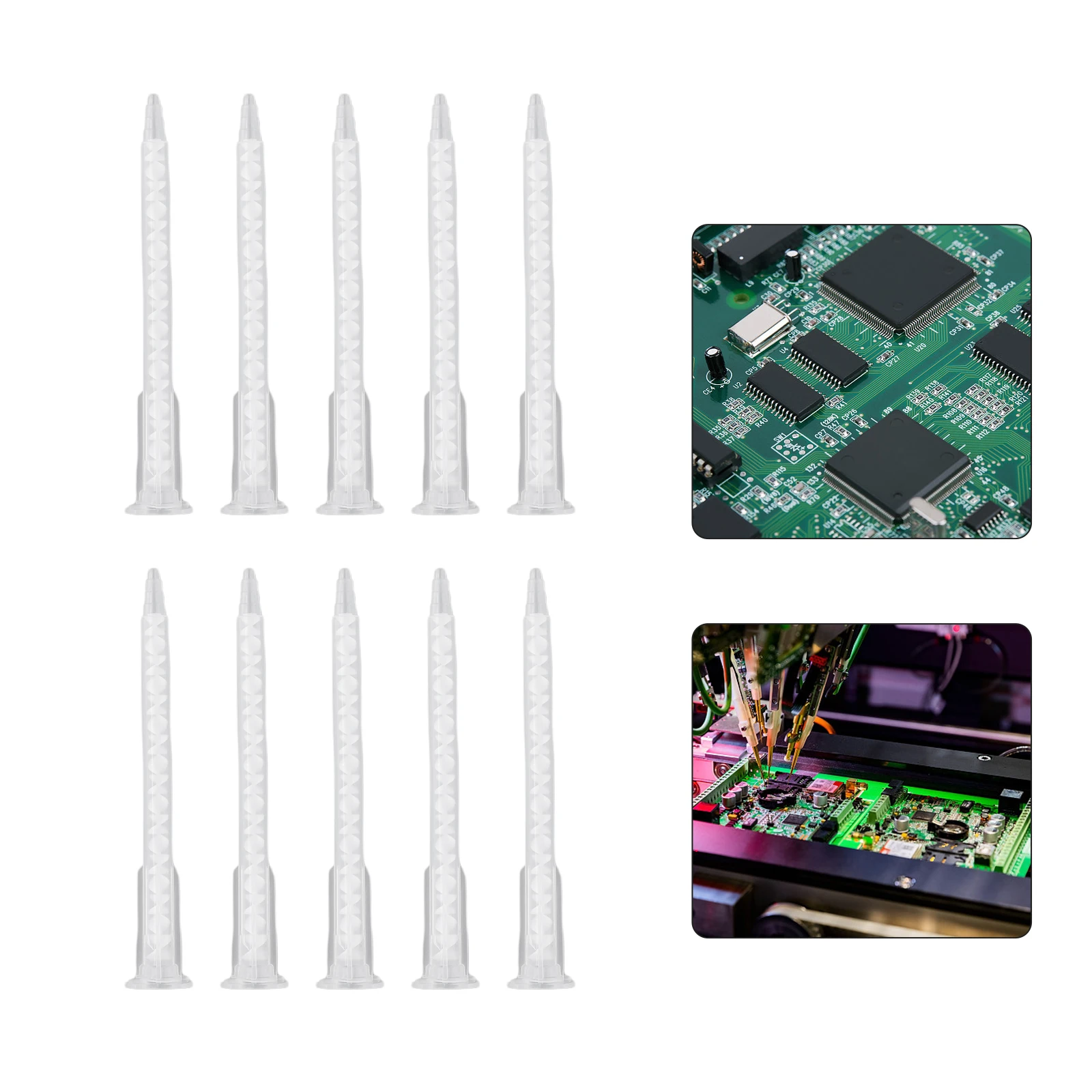 Новая смесительная трубка, смесительная насадка, смола, AB клей, статический прозрачный, 10 шт., диаметр выхода клея 1,5 мм, длина клея 103 мм MA5.4-17S