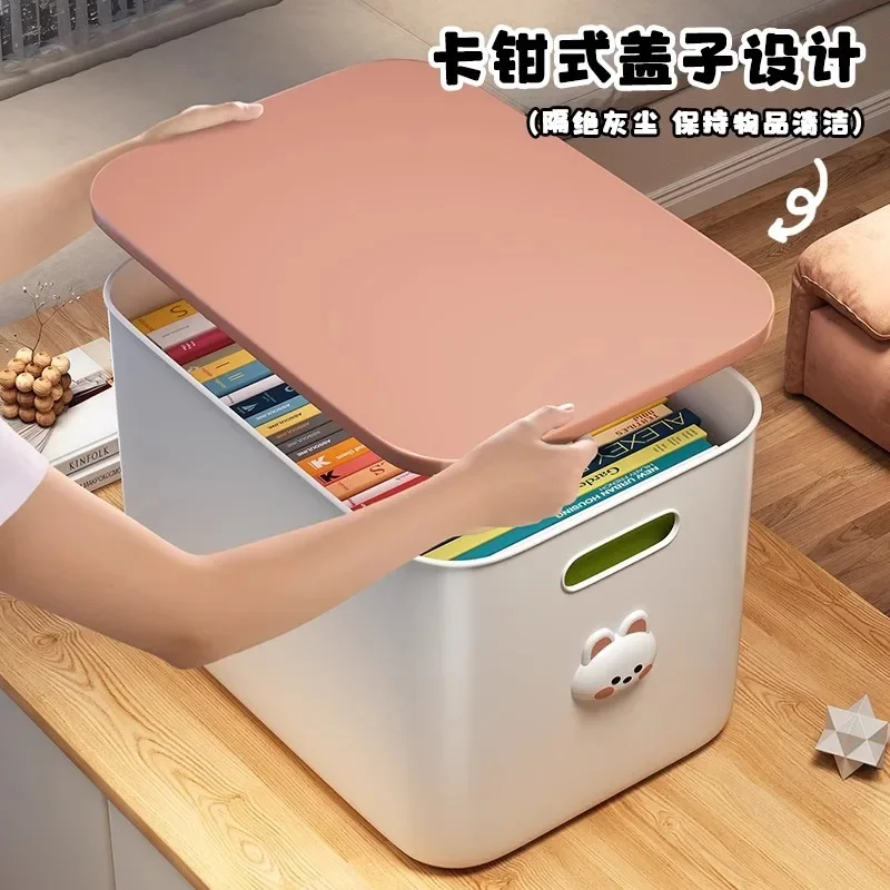 AOLIVIYA Bedroom Storage Box Locker Cabinet Small Desktop Toy Snack Basket With Lid Cartoon Organizer Home