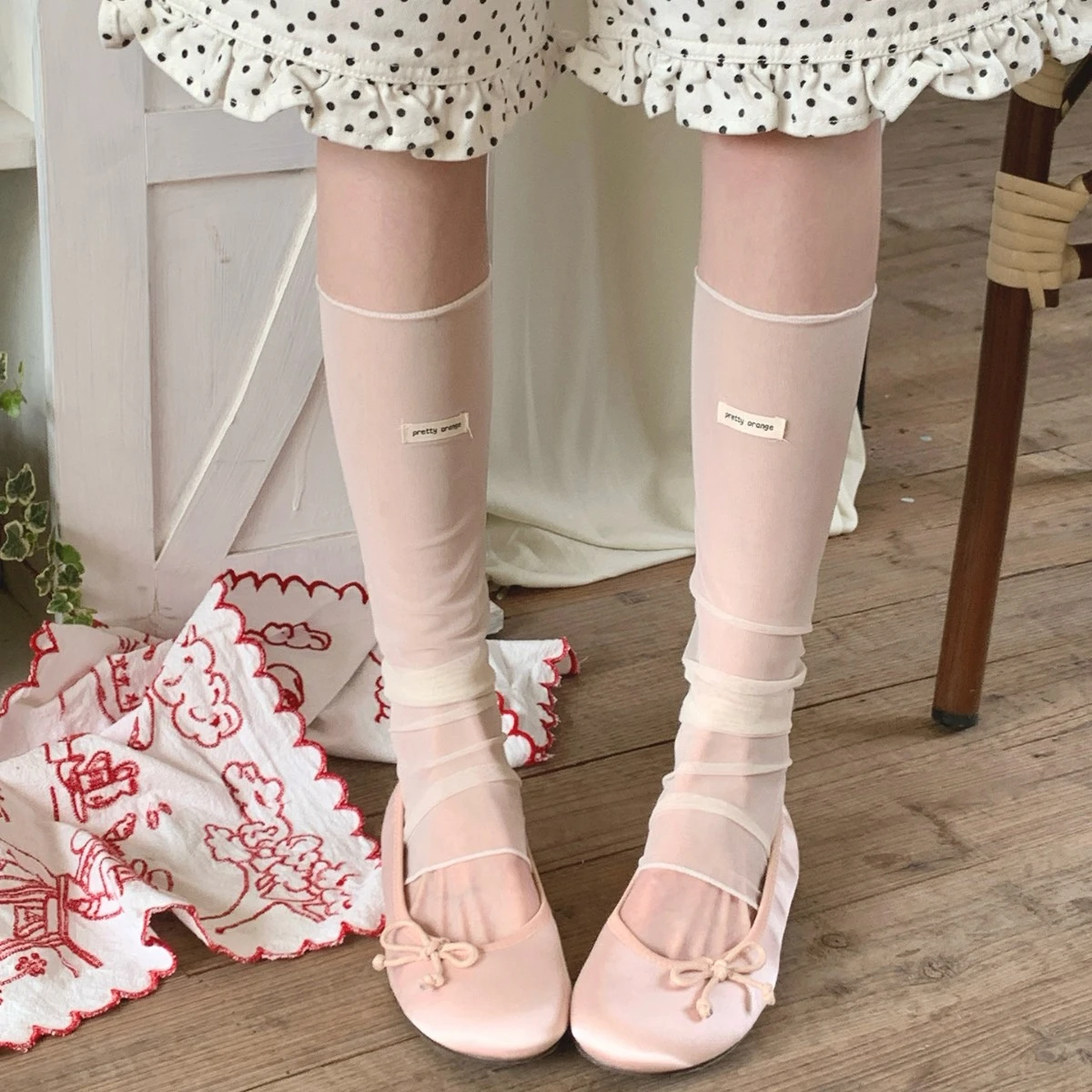 Mesh Thin Cover Women's Summer Stepping Leg Cover Half Palm Socks Sweet Girl Ballet Stacking Socks