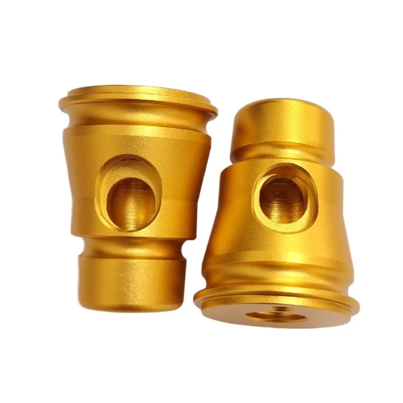 

CNC machined gold anodized aluminum alloy adapter Precision model accessories Special-shaped industrial connectors
