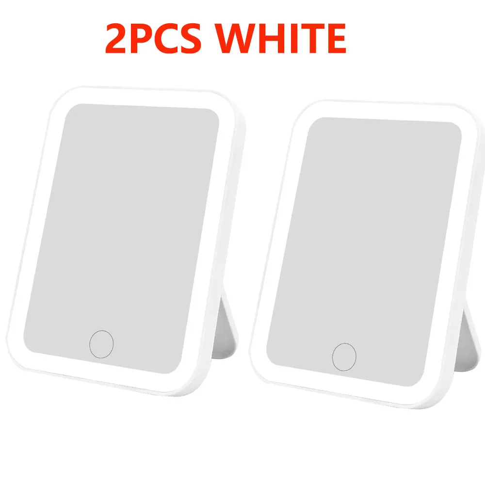 3-kleuren LED-make-upspiegel met touchscreen USB oplaadbare dimmende make-upspiegel 3 helderheid draagbaar