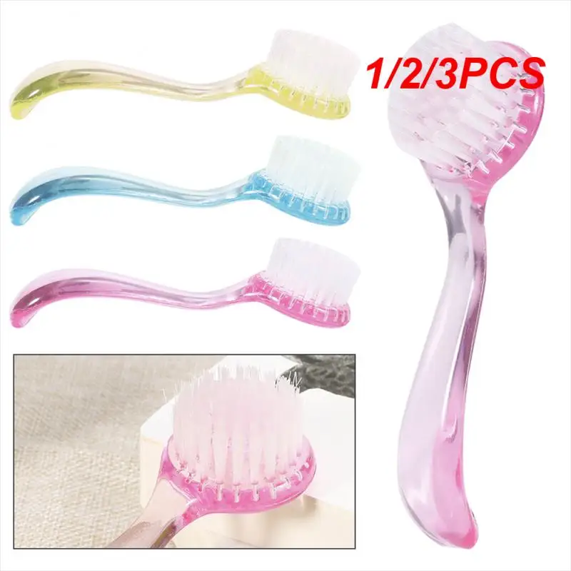 1/2/3PCS Gentle Nail Brush Nail Art UV Gel Powder Dust Clean Remover Brush With Plastic Handle Nail Care Round Head Makeup