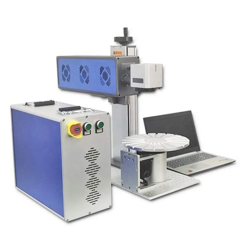 Portable Fiber Laser Marking Machine with Rotary Device Cnc Laser Engraver Metal Brass 30W 50W Factory Outlet Business Machine