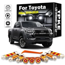 TPKE 8Pcs LED Interior Reading Map Light Kit For Toyota Hilux 2016 2017 2018 2019 2020 2021 2022 2023 2024 Canbus Indoor Bulbs