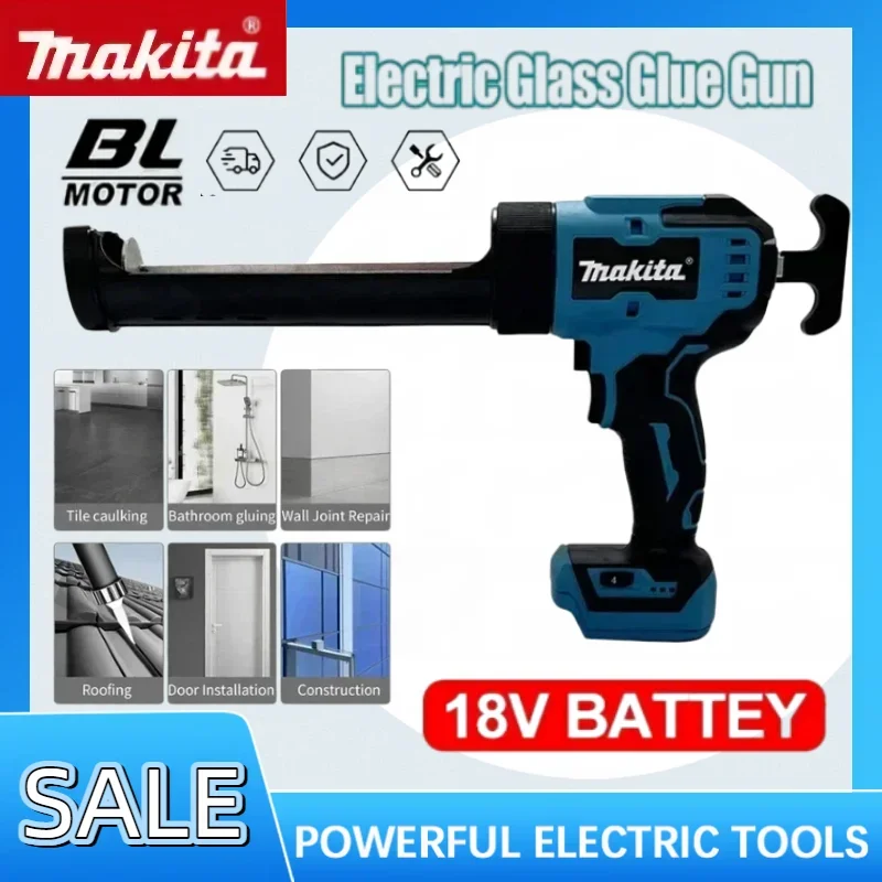 Makita 18V Electric Glass Glue Gun Cement Glass Adhesive Glue Seal Sealant Wireless Glass Doors Windows Filling Sewing Gun
