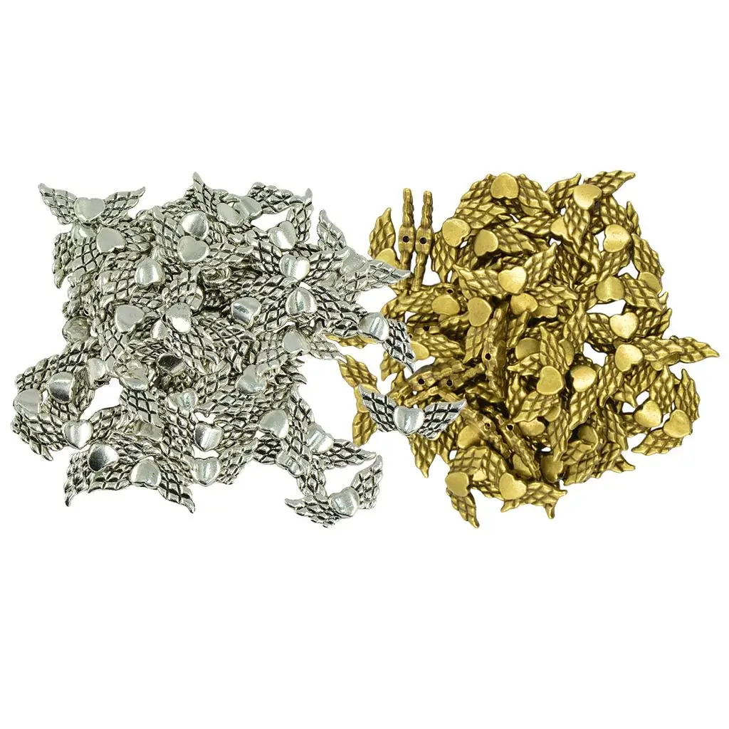 Angel Wing Jewelry Charms Pendant Zinc Alloy DIY Craft Antique Bronze Silver for Necklace Bracelet