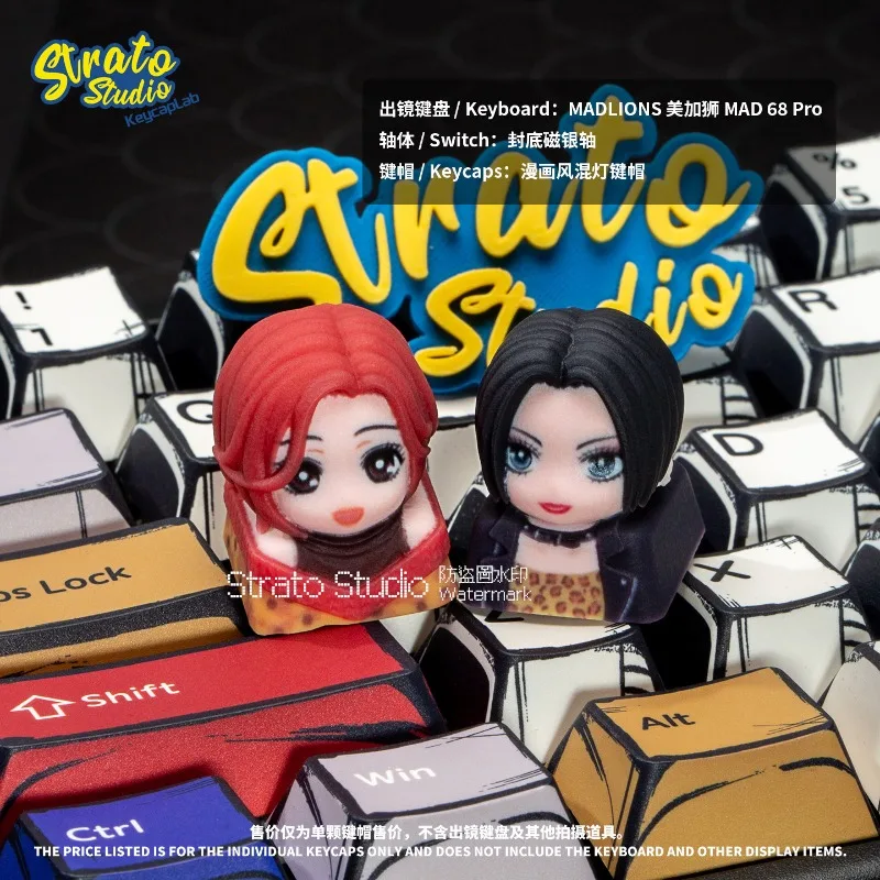 

Anime Keycaps 3D Resin Artisan Keycaps Custom Original Handmade Keycap for Mechanical Keyboard Accessories Gift Boxed DIY