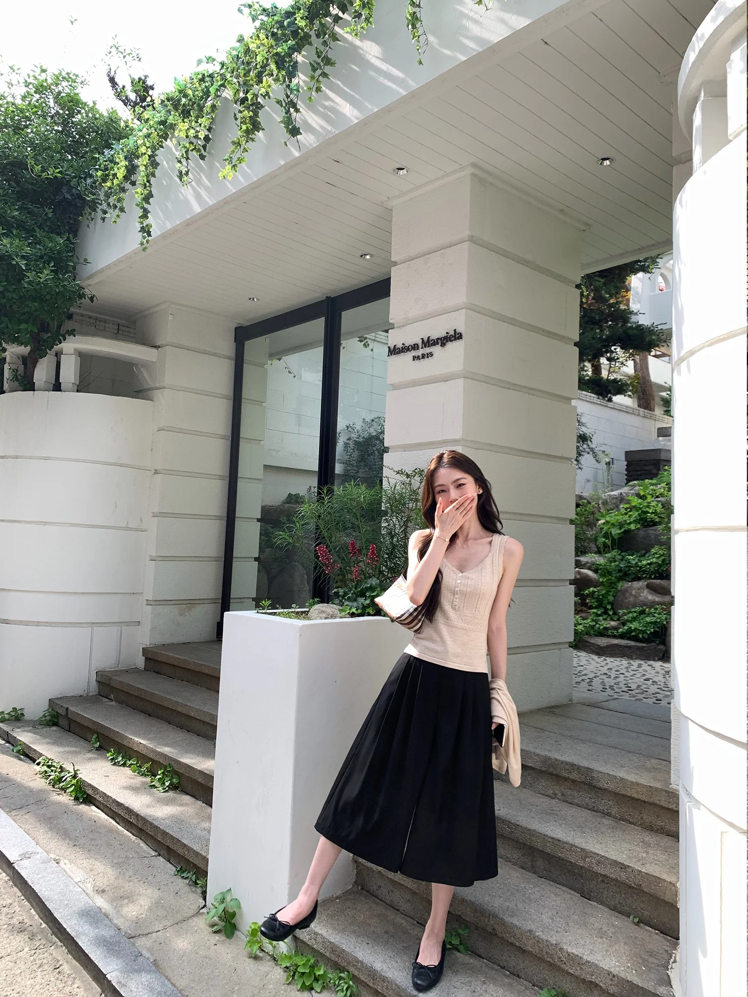 Pusumede Casual High Waist Wide Leg Pants Women's Loose Draped Skirt Pants Pleated Seven-Foot Pants Fashion Sensation