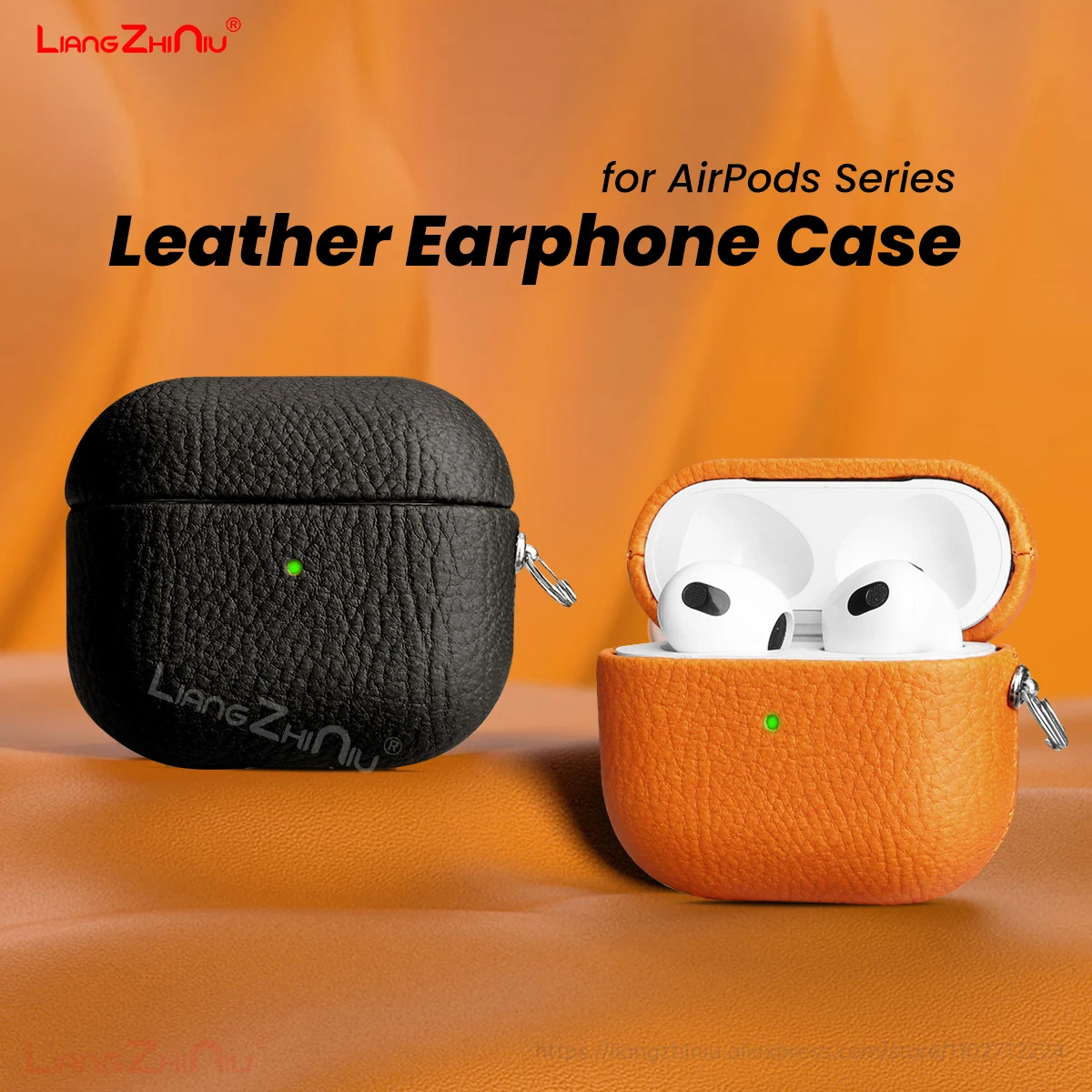 

Lychee Grain For 2025 Airpods Pro 3 Leather Case Luxury Pu Leather For Airpods 4/3th Pro 1/2nd Earphone Protective Leather Case
