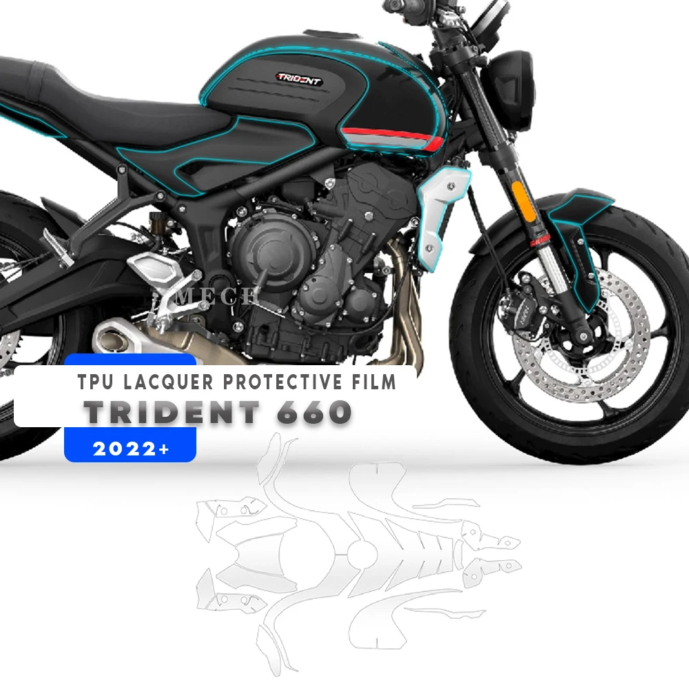 

Для Trident 660 Trident660 2021 - 2022 TPU углеродное волокно топливный бак защитная пленка