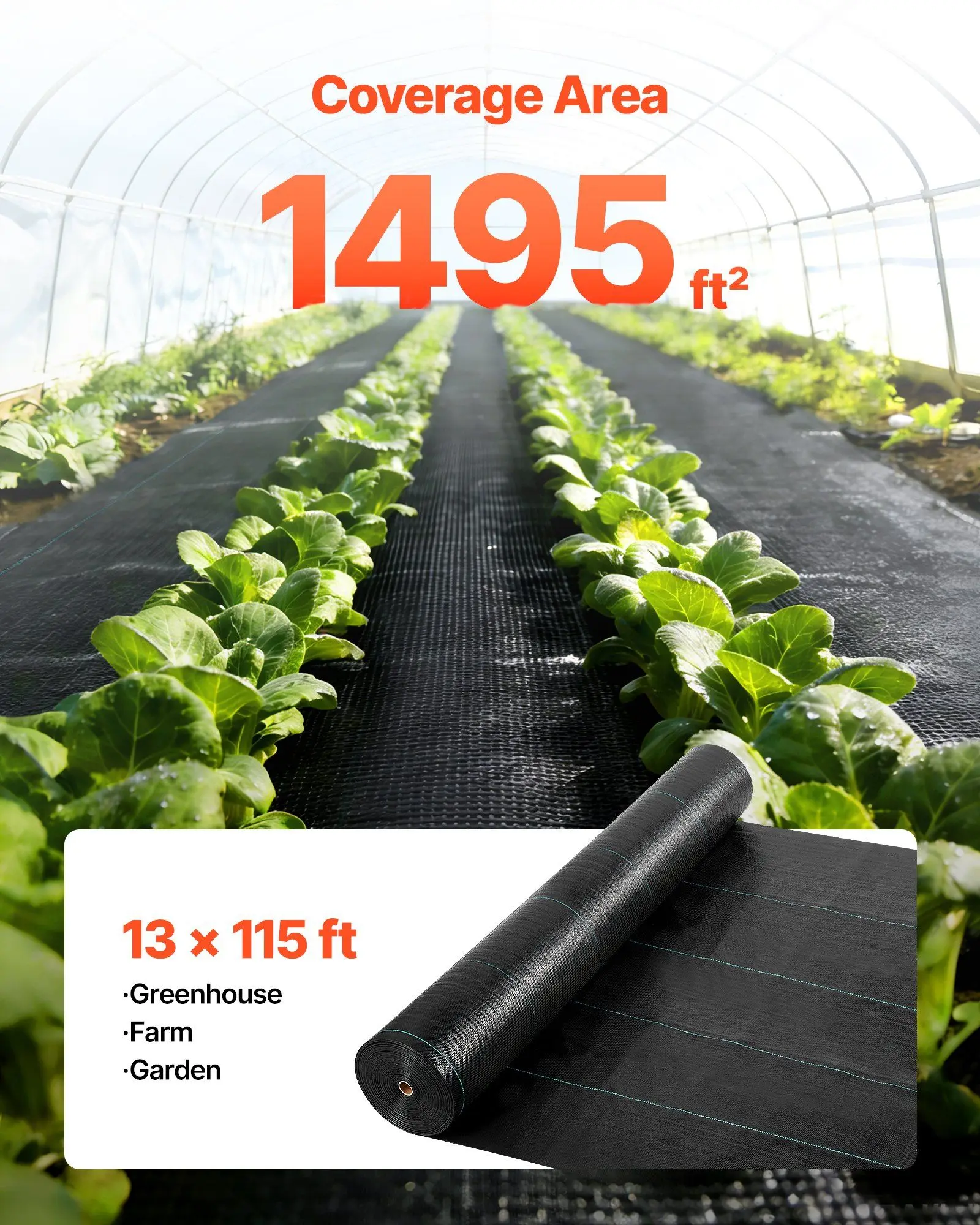 Weed Barrier Fabric Heavy Duty, 13x115FT 3.5oz Landscape Fabric, Woven Weed Blocker Fabrics, Garden Fabrics Weeds Barrier, Weeds Control Ground Cover, Geotextile Webbing, Gardening Mat, Black
