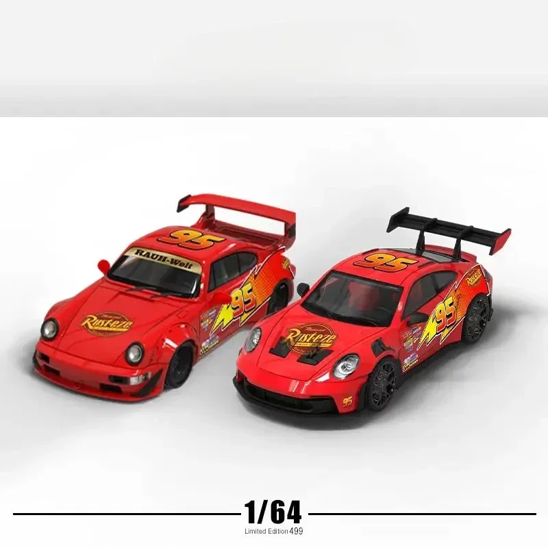 BSC 1:64 RWB 964 GT3RS lightning diecast diorama alloy car model limited edition set