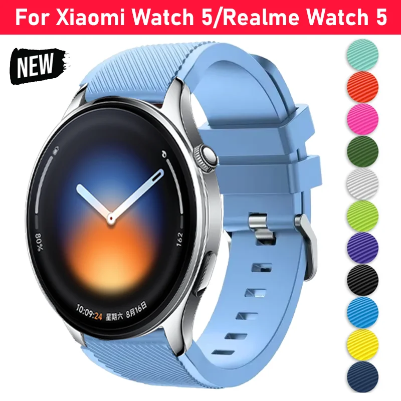 22mm Soft Silicone Strap For Xiaomi Watch 5/S4 Sport/S4-3-2 Breathable Wristband Realme Watch 5-S-3 Pro/OPPO Watch S-X2-X Correa