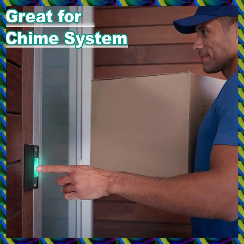 Daily 2PCS Wired Doorbell Button With LED Light, Replacement Of Doorbell Ring Button, Wall Mounted Door Opener Switch