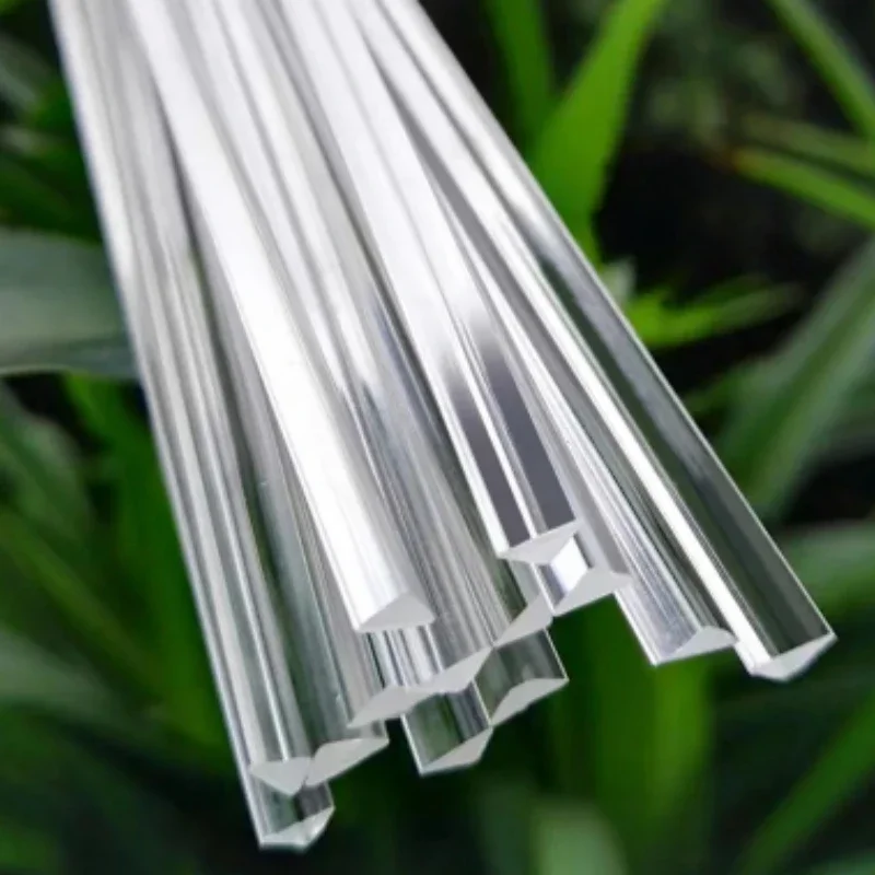 2/4/6 Stück, transparente, dreieckige Acrylstäbe, durchsichtiges Plexiglas, rechteckige Form, PMMA-Lichtleitstange, Länge 500 mm. – Detail 5